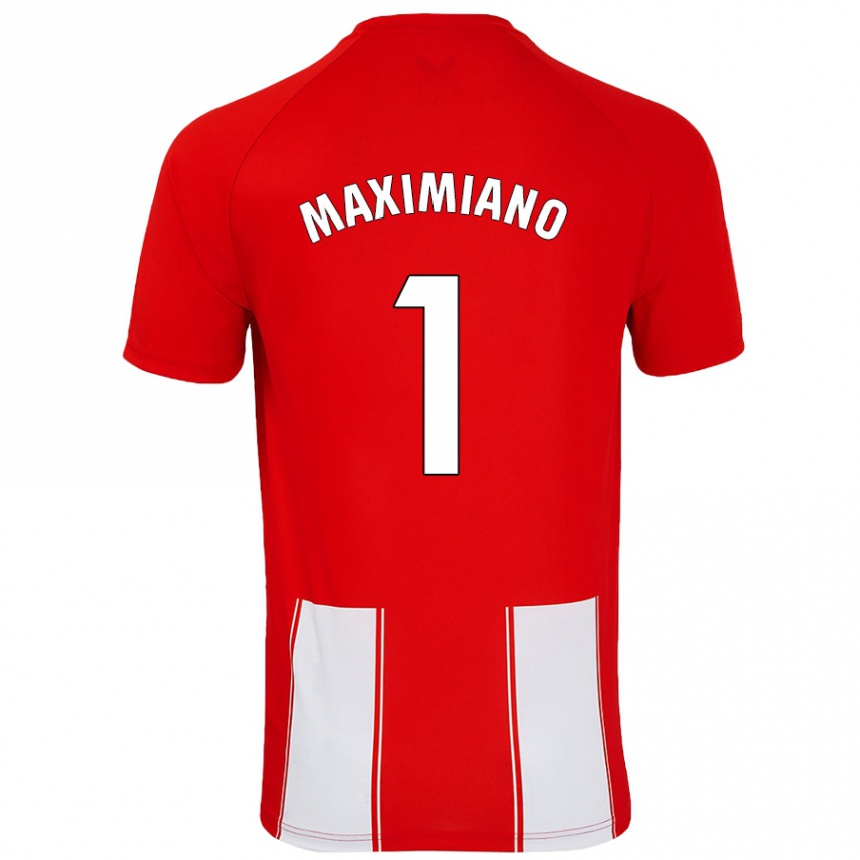 Kids Football Luís Maximiano #1 Red White Home Jersey 2024/25 T-Shirt Uk