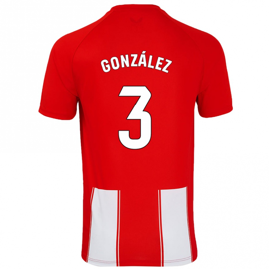 Kids Football Edgar González #3 Red White Home Jersey 2024/25 T-Shirt Uk