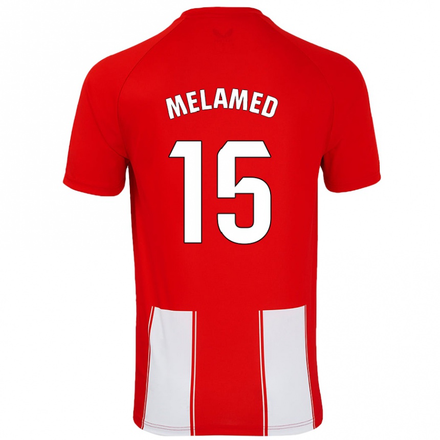 Kids Football Nico Melamed #15 Red White Home Jersey 2024/25 T-Shirt Uk