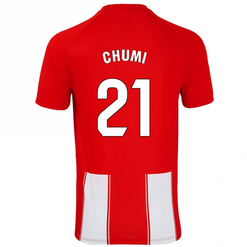 Kids Football Chumi #21 Red White Home Jersey 2024/25 T-Shirt Uk