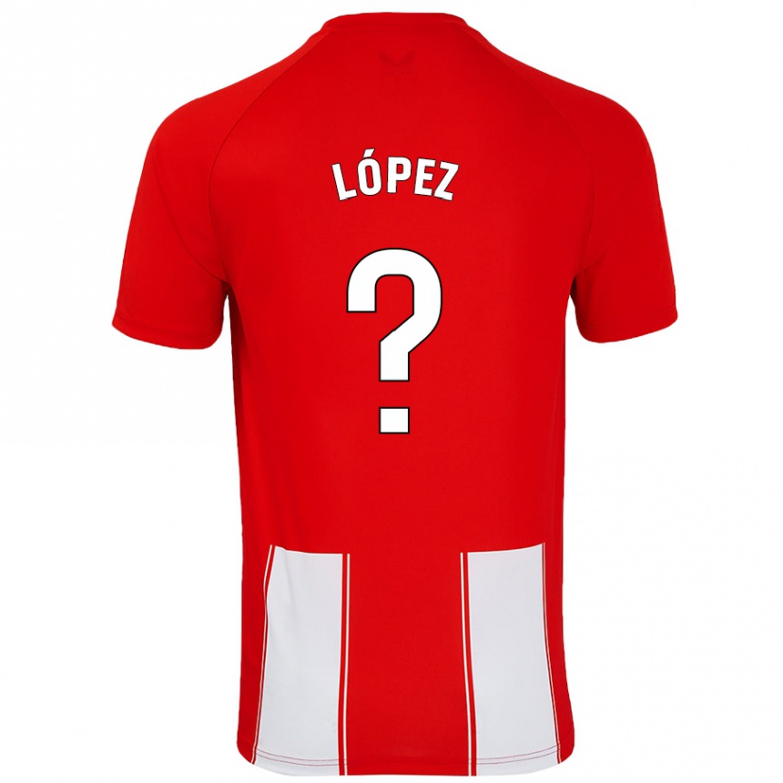 Kids Football Jesús López #0 Red White Home Jersey 2024/25 T-Shirt Uk