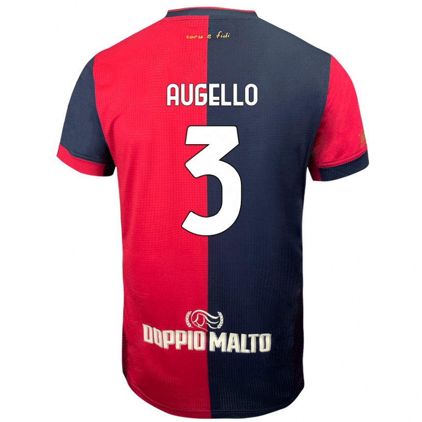 Kids Football Tommaso Augello #3 Red Darker Blue Home Jersey 2024/25 T-Shirt Uk