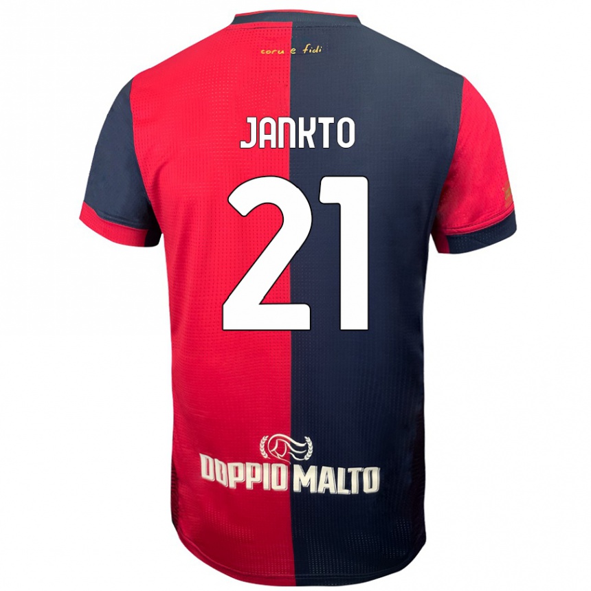 Kids Football Jakub Jankto #21 Red Darker Blue Home Jersey 2024/25 T-Shirt Uk