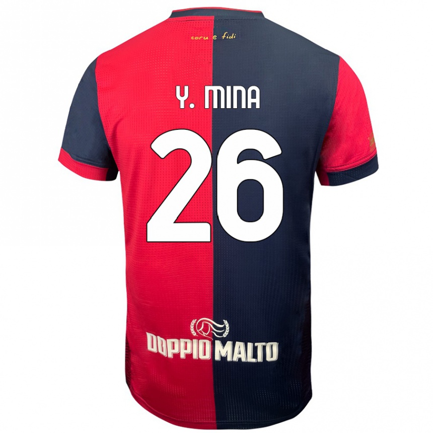 Kids Football Yerry Mina #26 Red Darker Blue Home Jersey 2024/25 T-Shirt Uk