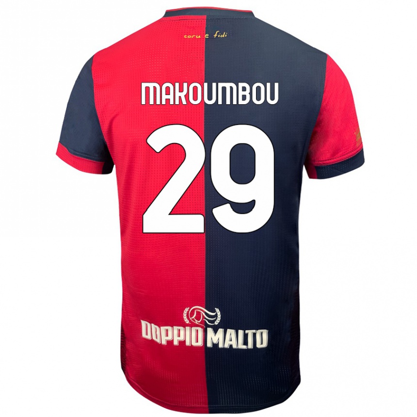 Kids Football Antoine Makoumbou #29 Red Darker Blue Home Jersey 2024/25 T-Shirt Uk