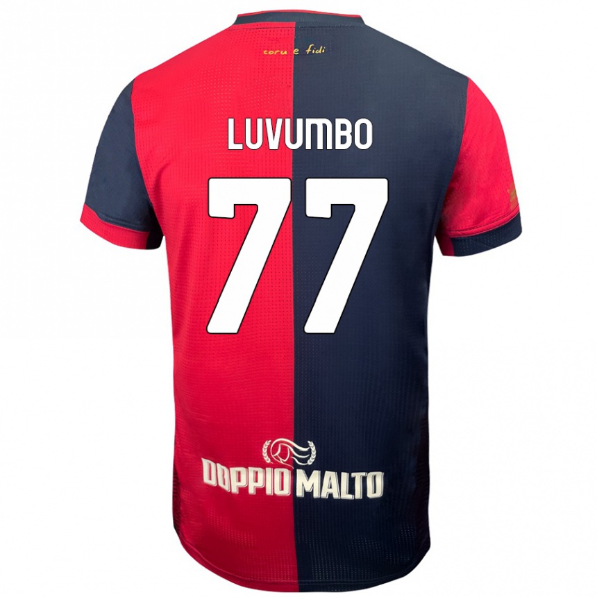 Kids Football Zito Luvumbo #77 Red Darker Blue Home Jersey 2024/25 T-Shirt Uk