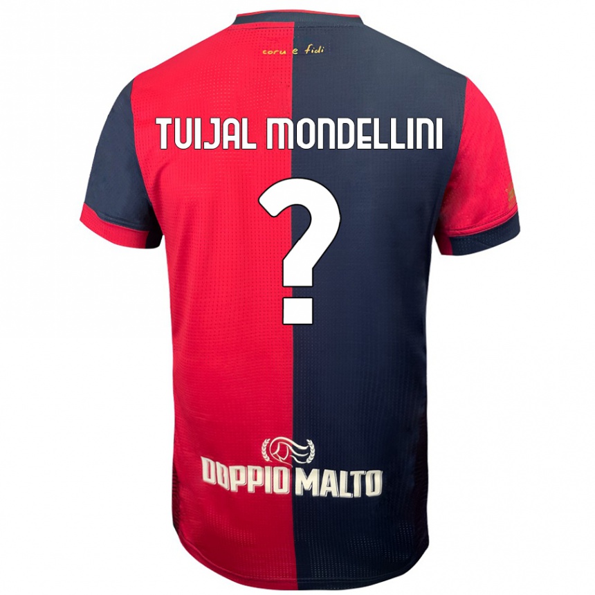 Kids Football Luca Tuijal Mondellini #0 Red Darker Blue Home Jersey 2024/25 T-Shirt Uk