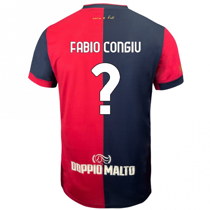 Kids Football Fabio Congiu #0 Red Darker Blue Home Jersey 2024/25 T-Shirt Uk