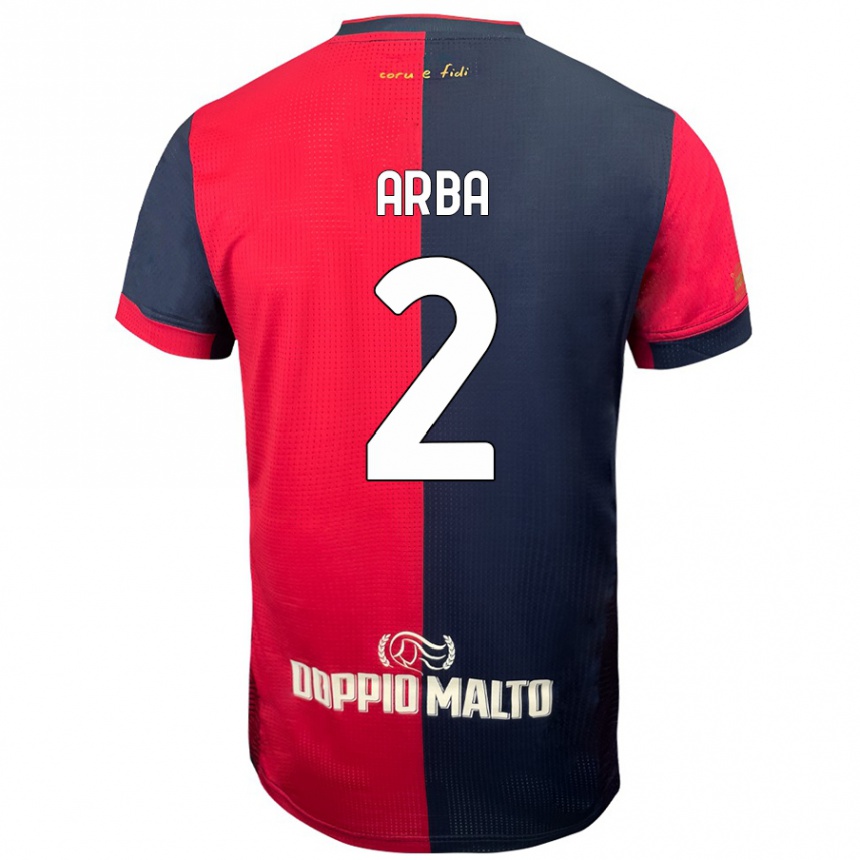 Kids Football Federico Arba #2 Red Darker Blue Home Jersey 2024/25 T-Shirt Uk