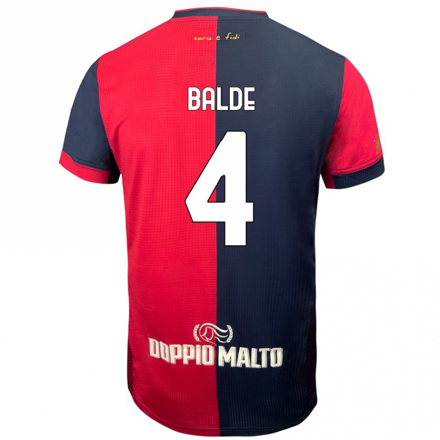 Kids Football Mamadou Balde #4 Red Darker Blue Home Jersey 2024/25 T-Shirt Uk