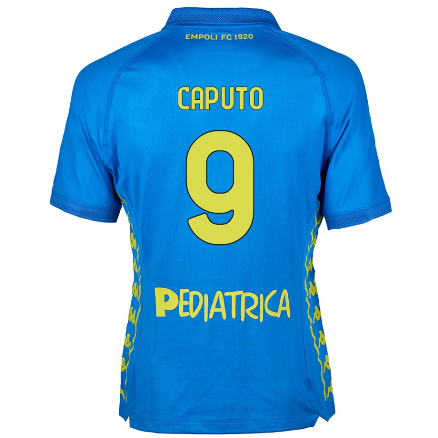 Kids Football Francesco Caputo #9 Blue Home Jersey 2024/25 T-Shirt Uk