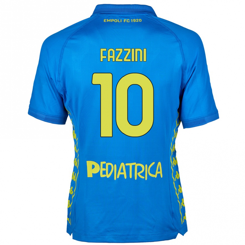 Kids Football Jacopo Fazzini #10 Blue Home Jersey 2024/25 T-Shirt Uk