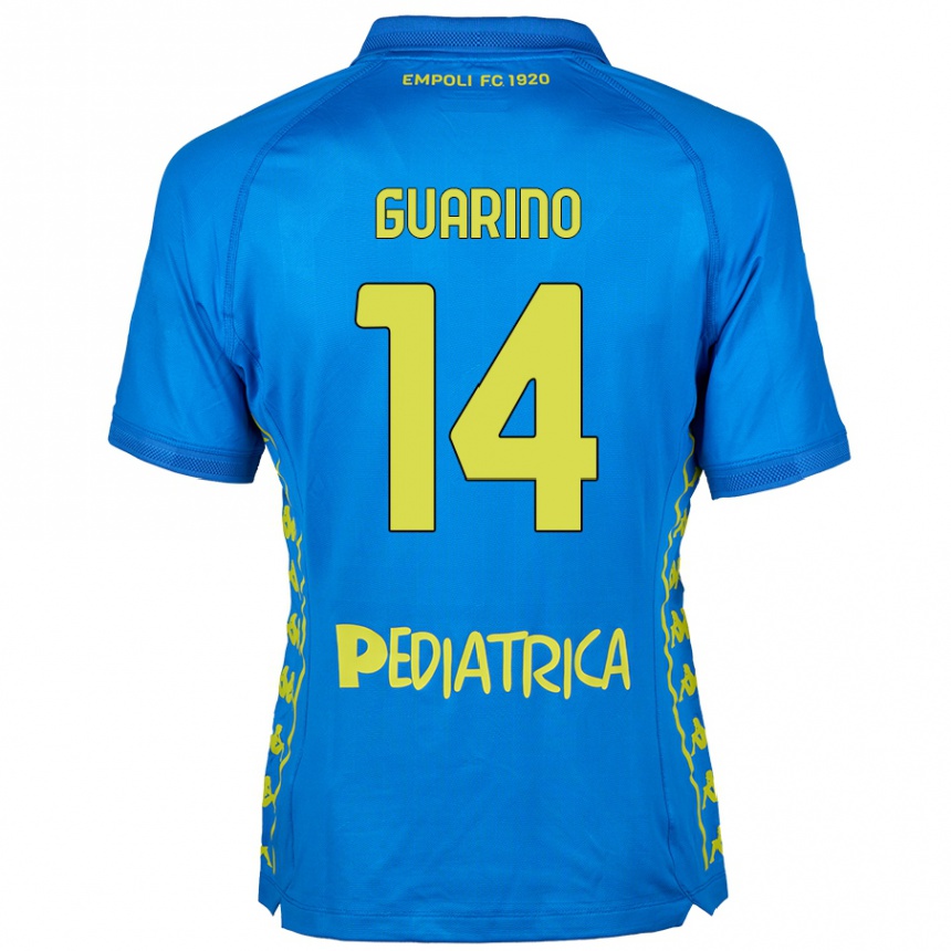 Kids Football Gabriele Guarino #14 Blue Home Jersey 2024/25 T-Shirt Uk