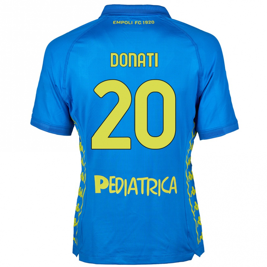 Kids Football Francesco Donati #20 Blue Home Jersey 2024/25 T-Shirt Uk