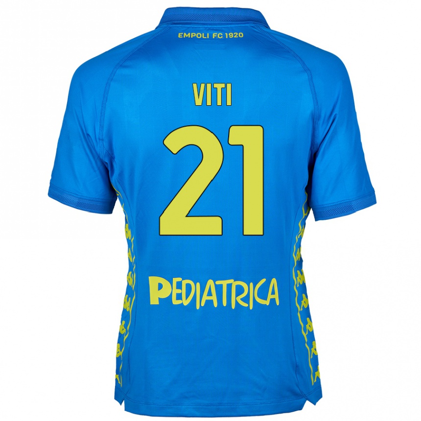 Kids Football Mattia Viti #21 Blue Home Jersey 2024/25 T-Shirt Uk