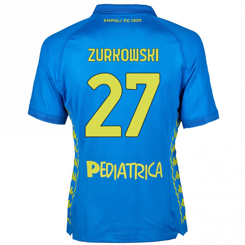 Kids Football Szymon Żurkowski #27 Blue Home Jersey 2024/25 T-Shirt Uk