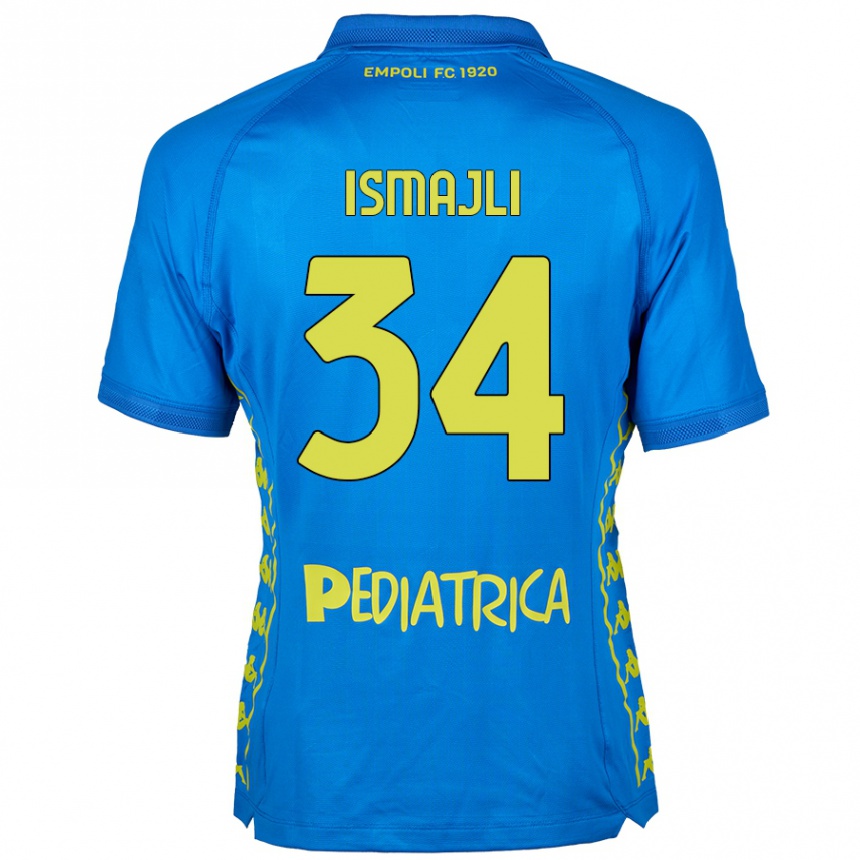 Kids Football Ardian Ismajli #34 Blue Home Jersey 2024/25 T-Shirt Uk