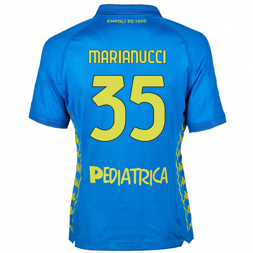 Kids Football Luca Marianucci #35 Blue Home Jersey 2024/25 T-Shirt Uk