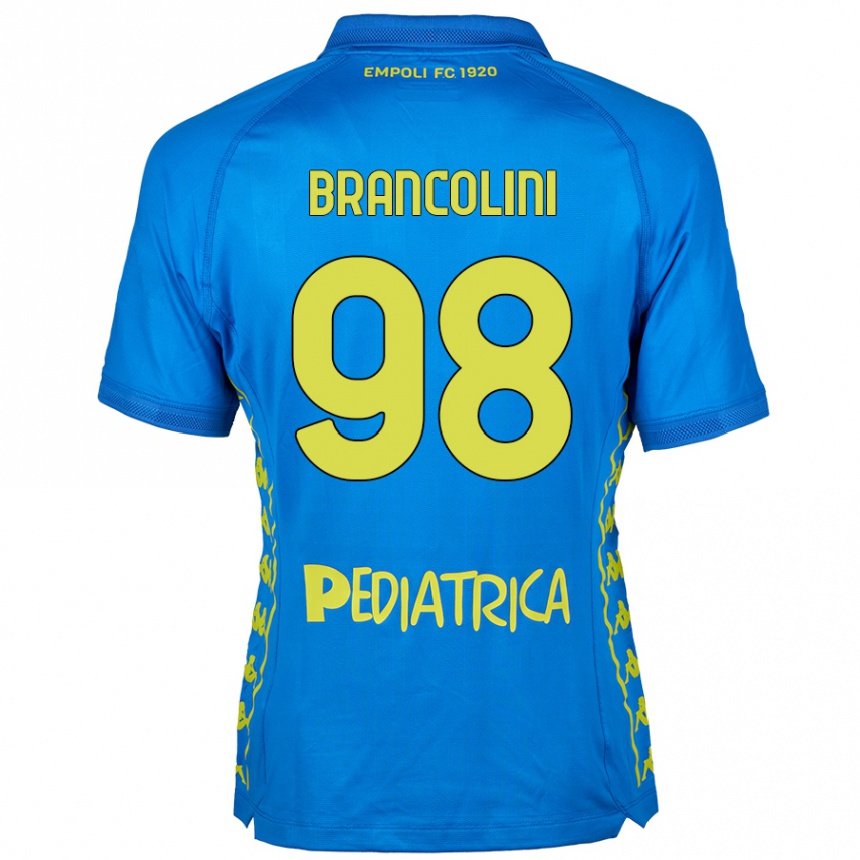 Kids Football Federico Brancolini #98 Blue Home Jersey 2024/25 T-Shirt Uk