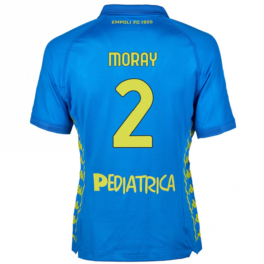 Kids Football Jeremy Moray #2 Blue Home Jersey 2024/25 T-Shirt Uk