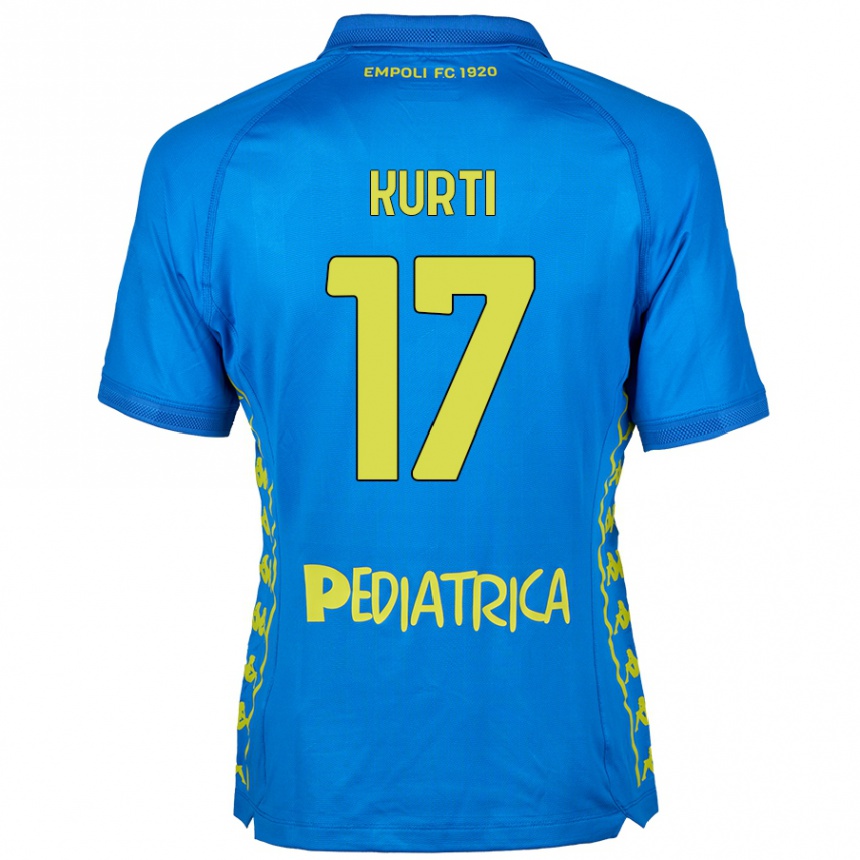 Kids Football Adi Kurti #17 Blue Home Jersey 2024/25 T-Shirt Uk