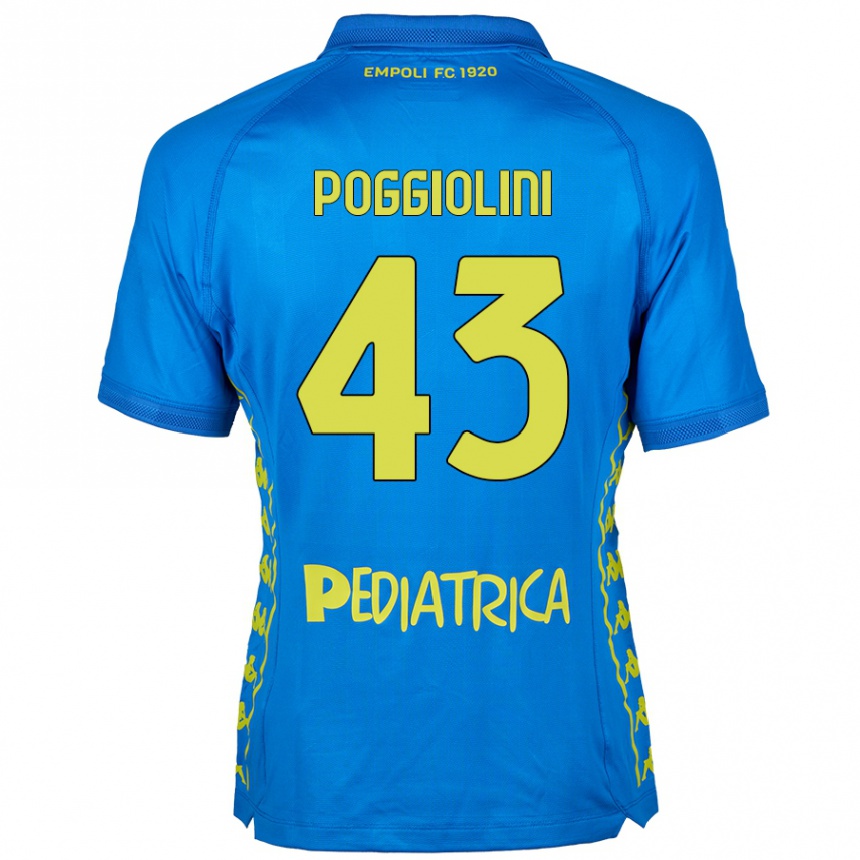 Kids Football Duccio Poggiolini #43 Blue Home Jersey 2024/25 T-Shirt Uk