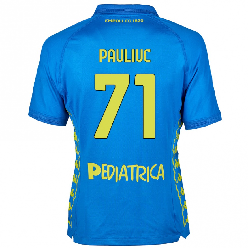 Kids Football Nicolò Pauliuc #71 Blue Home Jersey 2024/25 T-Shirt Uk