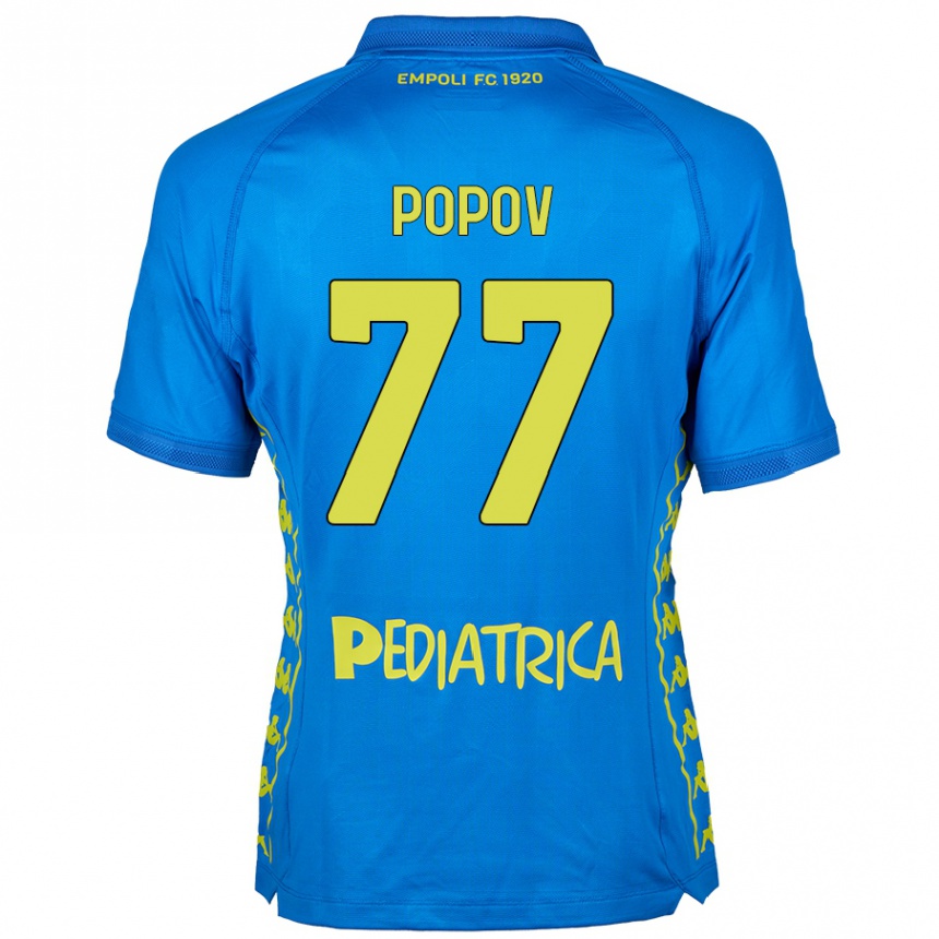 Kids Football Bogdan Popov #77 Blue Home Jersey 2024/25 T-Shirt Uk