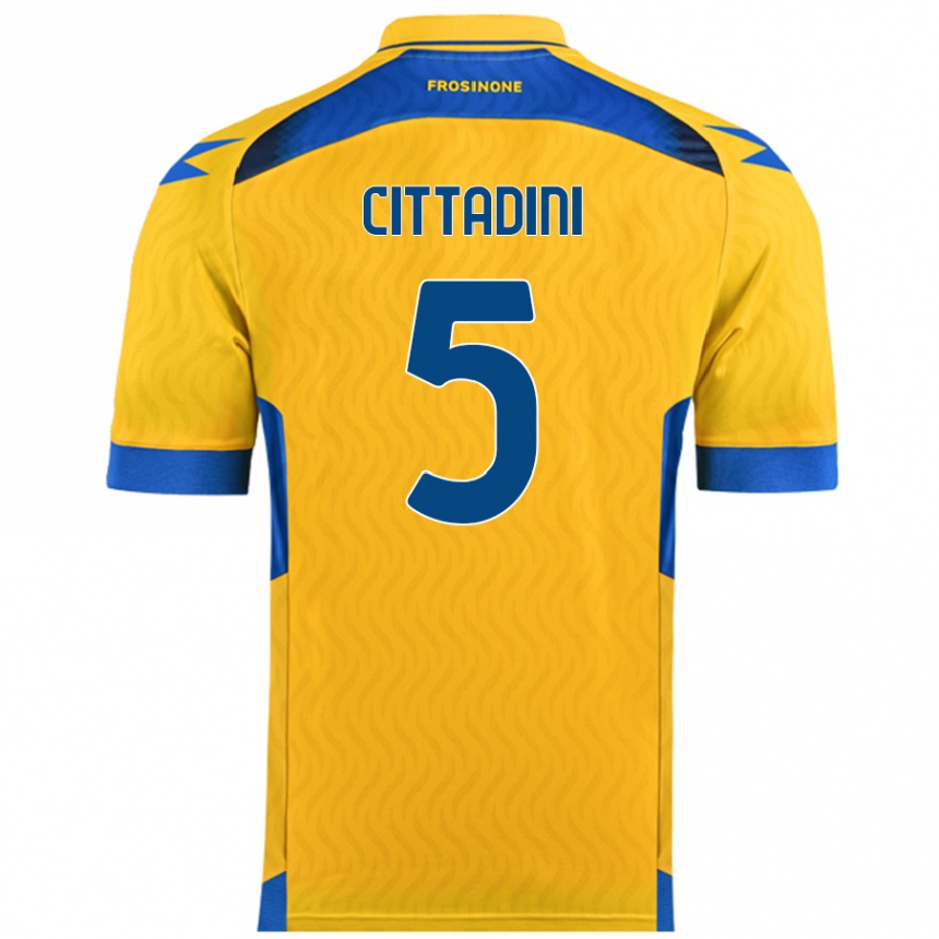 Kids Football Giorgio Cittadini #5 Yellow Home Jersey 2024/25 T-Shirt Uk