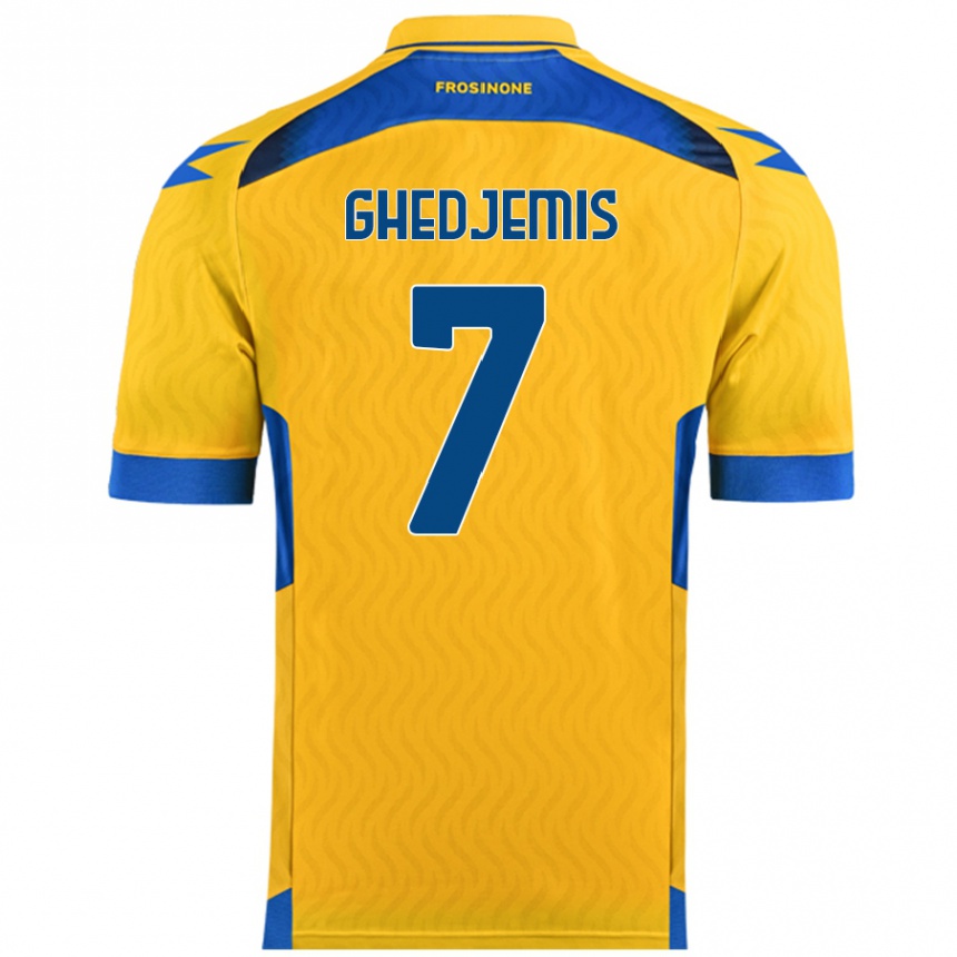 Kids Football Farès Ghedjemis #7 Yellow Home Jersey 2024/25 T-Shirt Uk