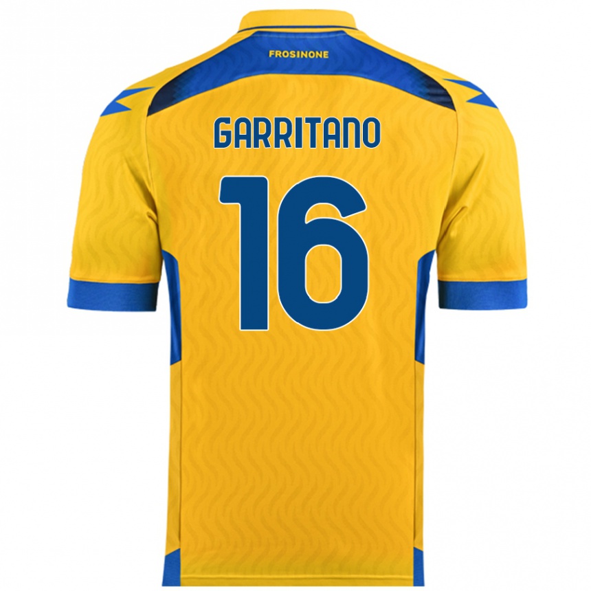 Kids Football Luca Garritano #16 Yellow Home Jersey 2024/25 T-Shirt Uk