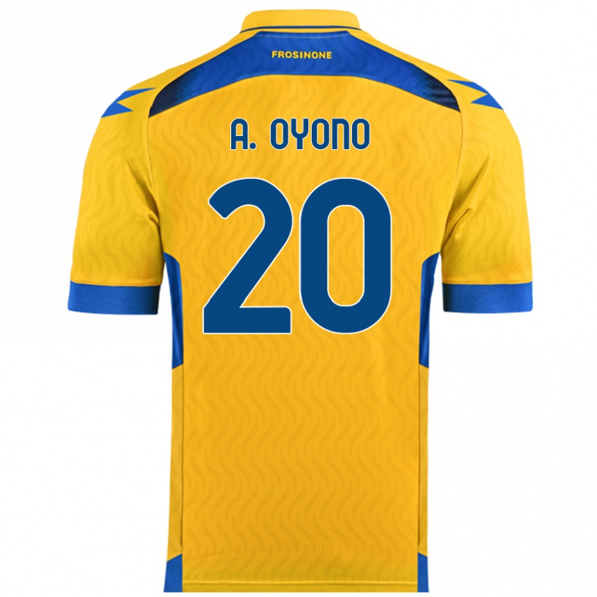 Kids Football Anthony Oyono #20 Yellow Home Jersey 2024/25 T-Shirt Uk