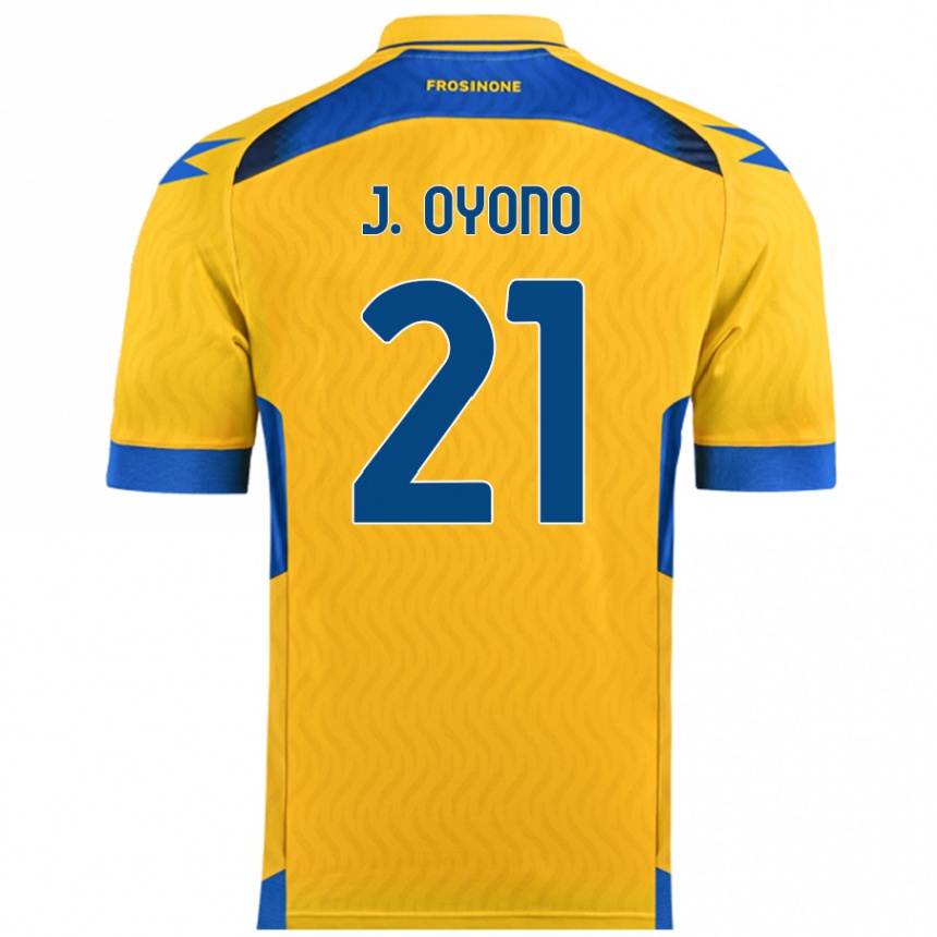 Kids Football Jérémy Oyono #21 Yellow Home Jersey 2024/25 T-Shirt Uk