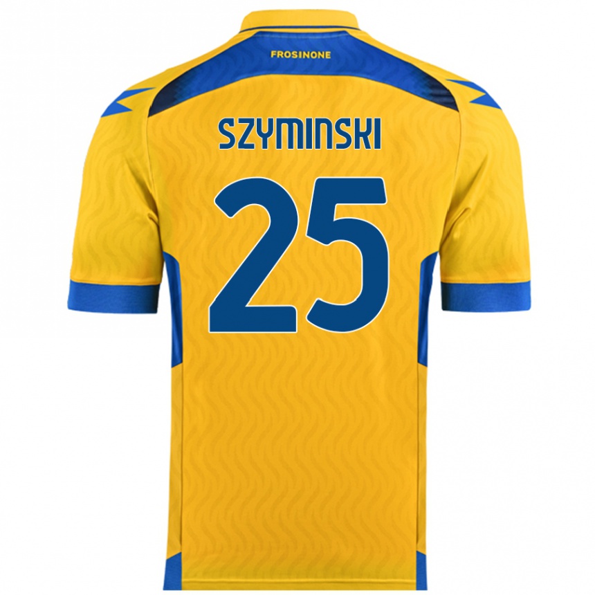 Kids Football Przemyslaw Szyminski #25 Yellow Home Jersey 2024/25 T-Shirt Uk