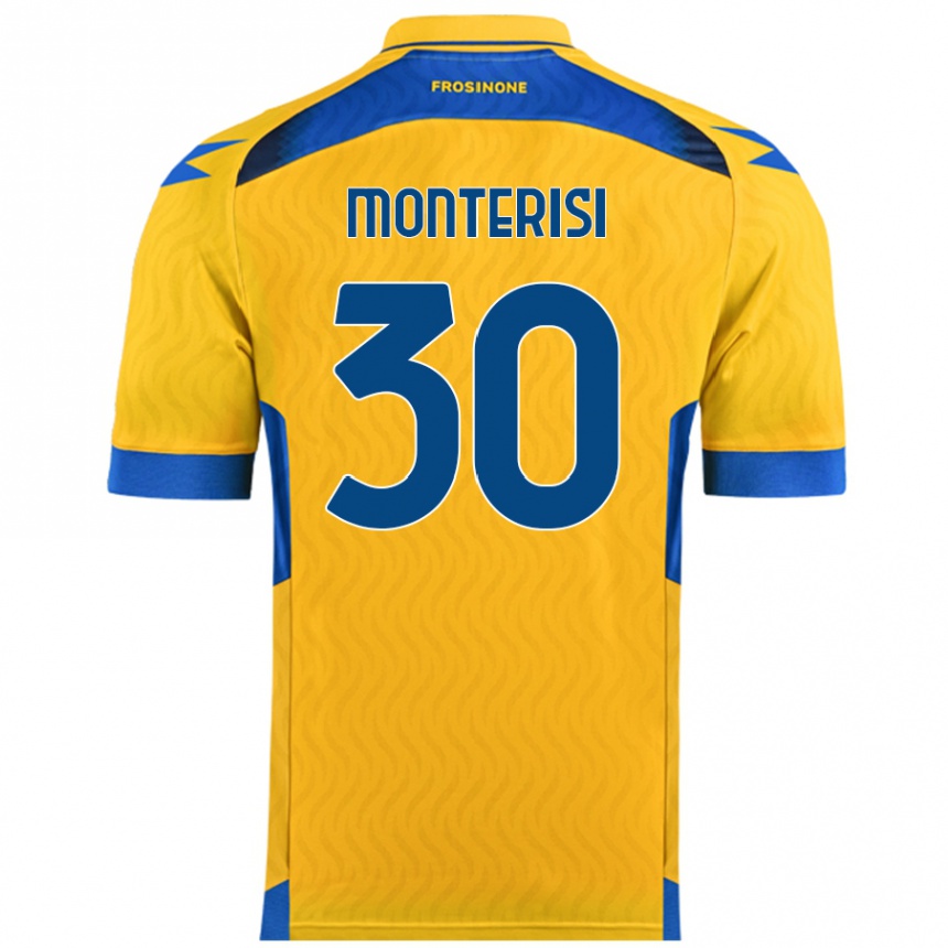 Kids Football Ilario Monterisi #30 Yellow Home Jersey 2024/25 T-Shirt Uk