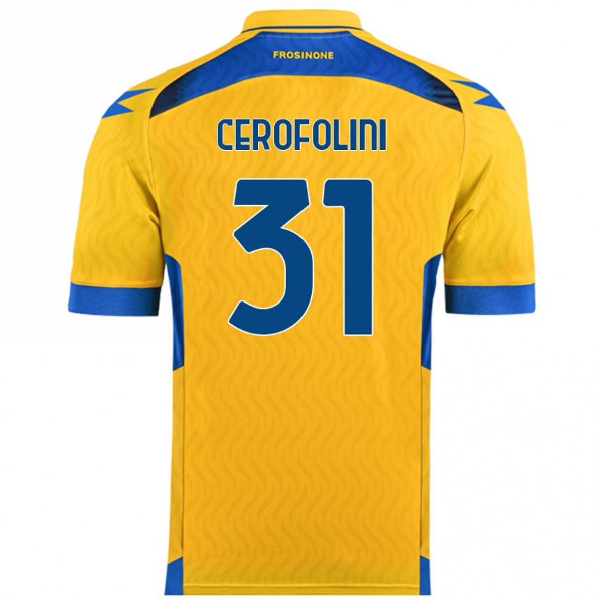 Kids Football Michele Cerofolini #31 Yellow Home Jersey 2024/25 T-Shirt Uk