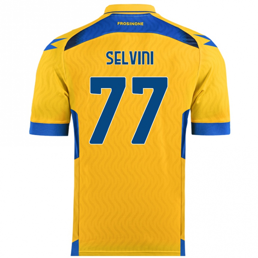 Kids Football Alessandro Selvini #77 Yellow Home Jersey 2024/25 T-Shirt Uk