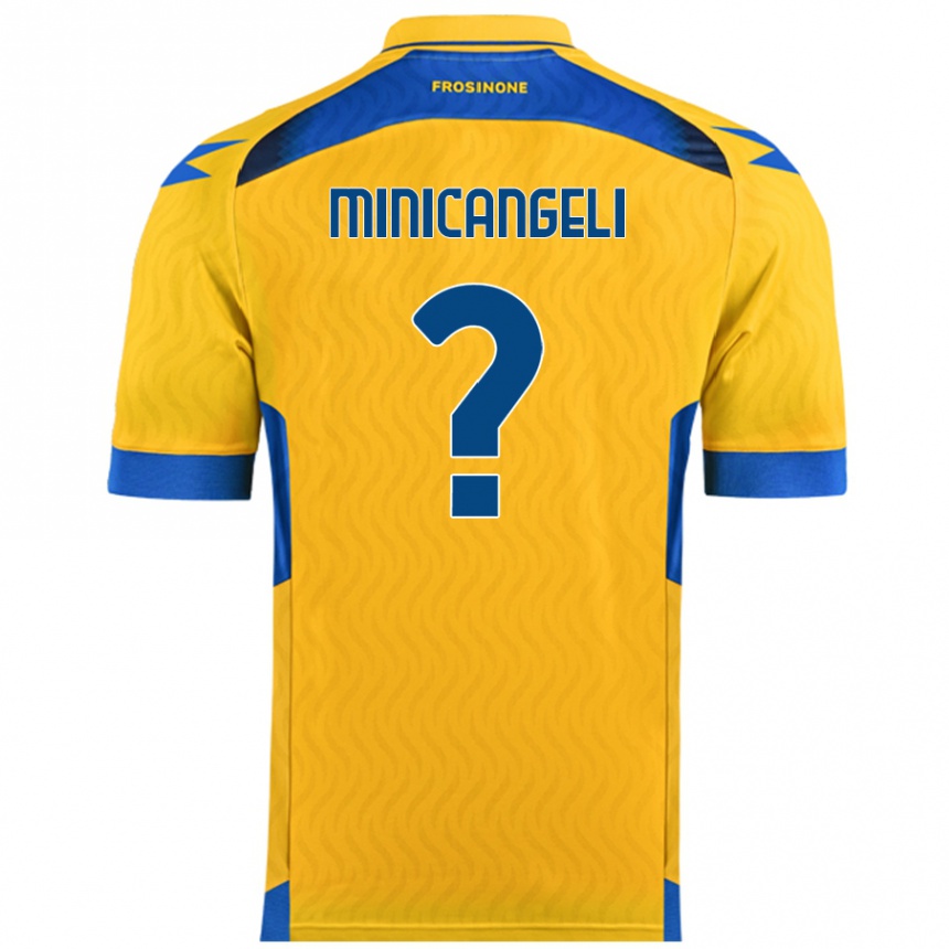 Kids Football Francesco Minicangeli #0 Yellow Home Jersey 2024/25 T-Shirt Uk