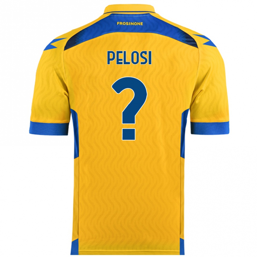 Kids Football Dario Pelosi #0 Yellow Home Jersey 2024/25 T-Shirt Uk