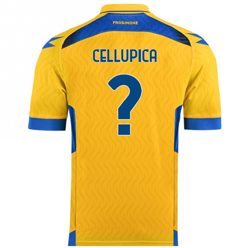 Kids Football Riccardo Cellupica #0 Yellow Home Jersey 2024/25 T-Shirt Uk