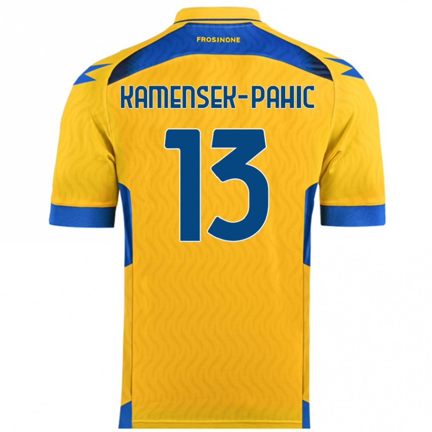 Kids Football Matjaz Kamensek-Pahic #13 Yellow Home Jersey 2024/25 T-Shirt Uk