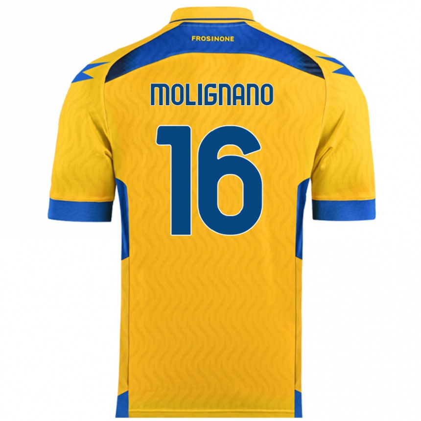 Kids Football Gaetano Molignano #16 Yellow Home Jersey 2024/25 T-Shirt Uk