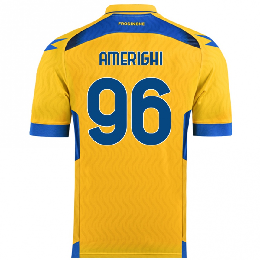 Kids Football Igor Amerighi #96 Yellow Home Jersey 2024/25 T-Shirt Uk