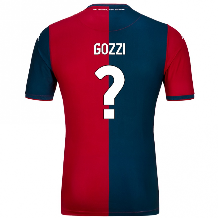 Kids Football Paolo Gozzi #0 Red Dark Blue Home Jersey 2024/25 T-Shirt Uk