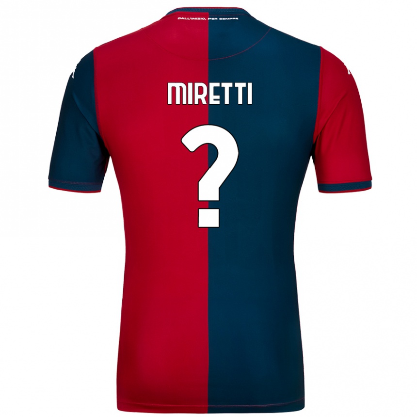 Kids Football Fabio Miretti #0 Red Dark Blue Home Jersey 2024/25 T-Shirt Uk