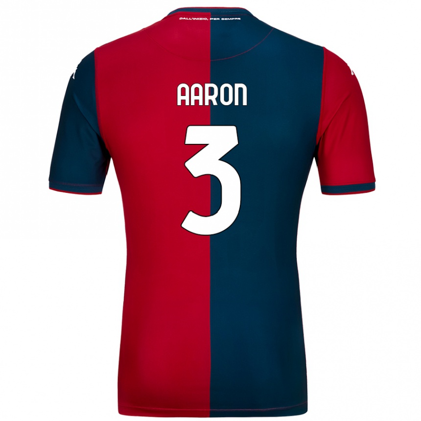 Kids Football Aarón Martín #3 Red Dark Blue Home Jersey 2024/25 T-Shirt Uk