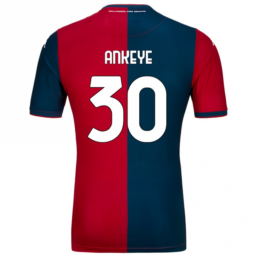 Kids Football David Ankeye #30 Red Dark Blue Home Jersey 2024/25 T-Shirt Uk