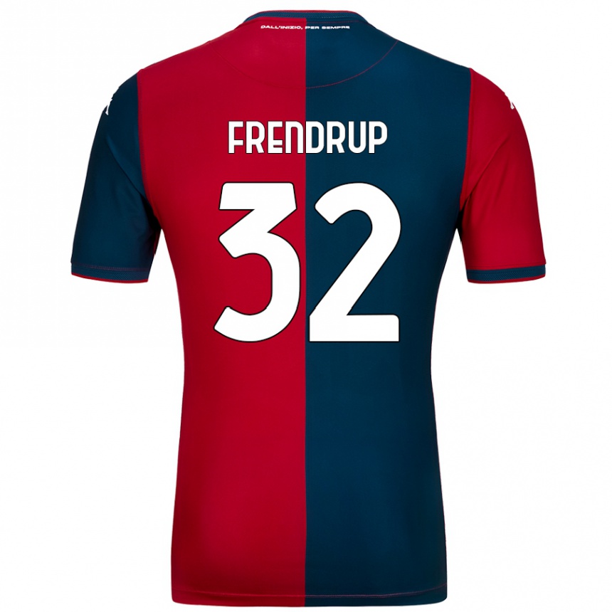 Kids Football Morten Frendrup #32 Red Dark Blue Home Jersey 2024/25 T-Shirt Uk