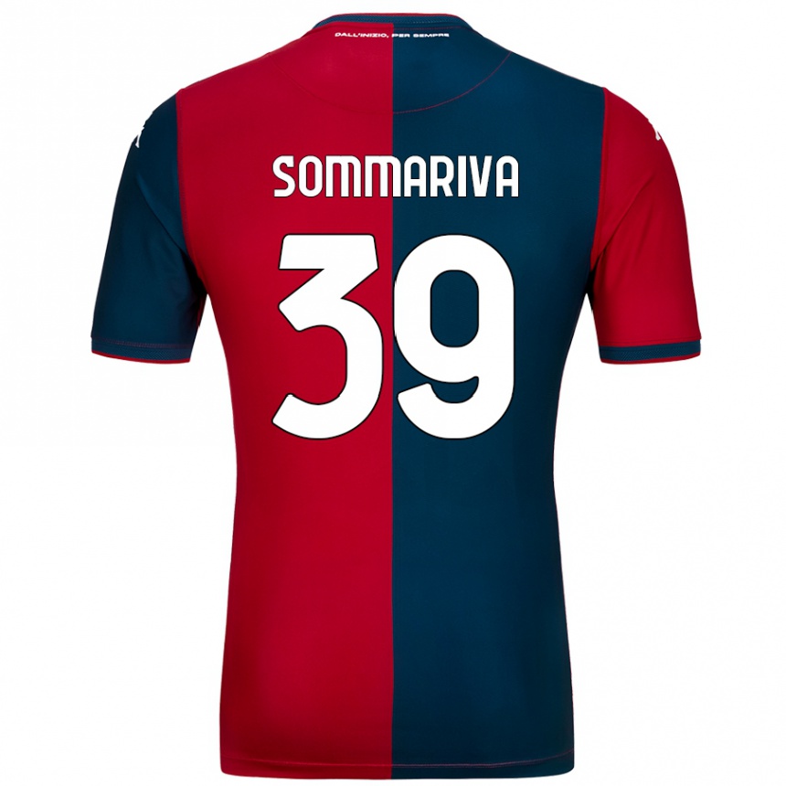 Kids Football Daniele Sommariva #39 Red Dark Blue Home Jersey 2024/25 T-Shirt Uk