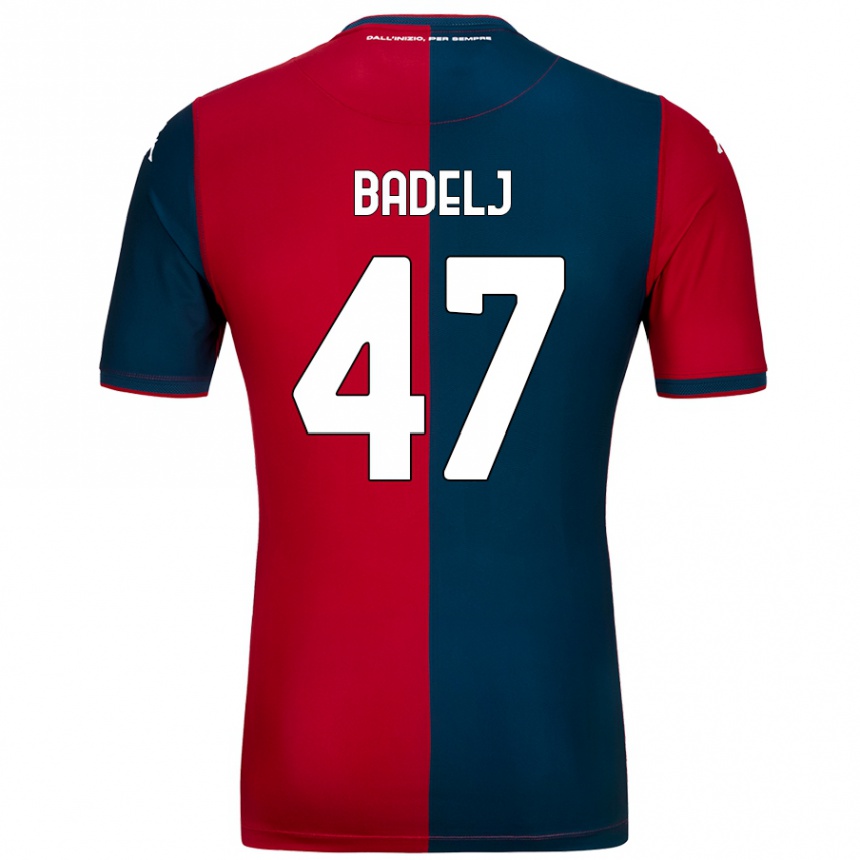 Kids Football Milan Badelj #47 Red Dark Blue Home Jersey 2024/25 T-Shirt Uk